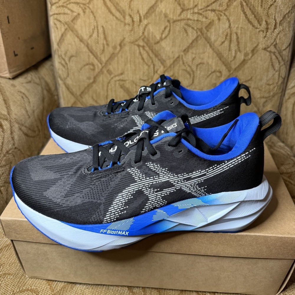 Asics Men's Black and Blue Athletic Running Shoes